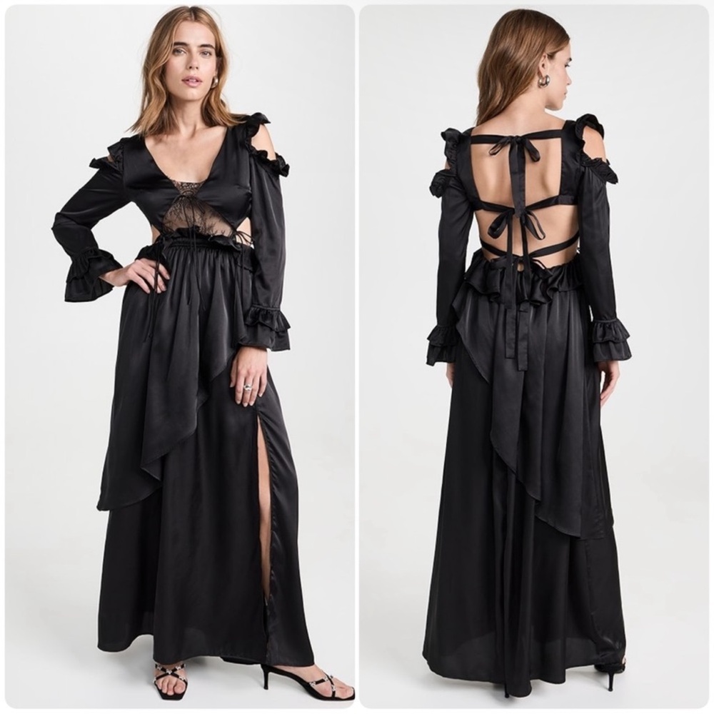 FREE PEOPLE X ALLINA LIU VALKYRIE DRESS SIZE LARGE ONYX